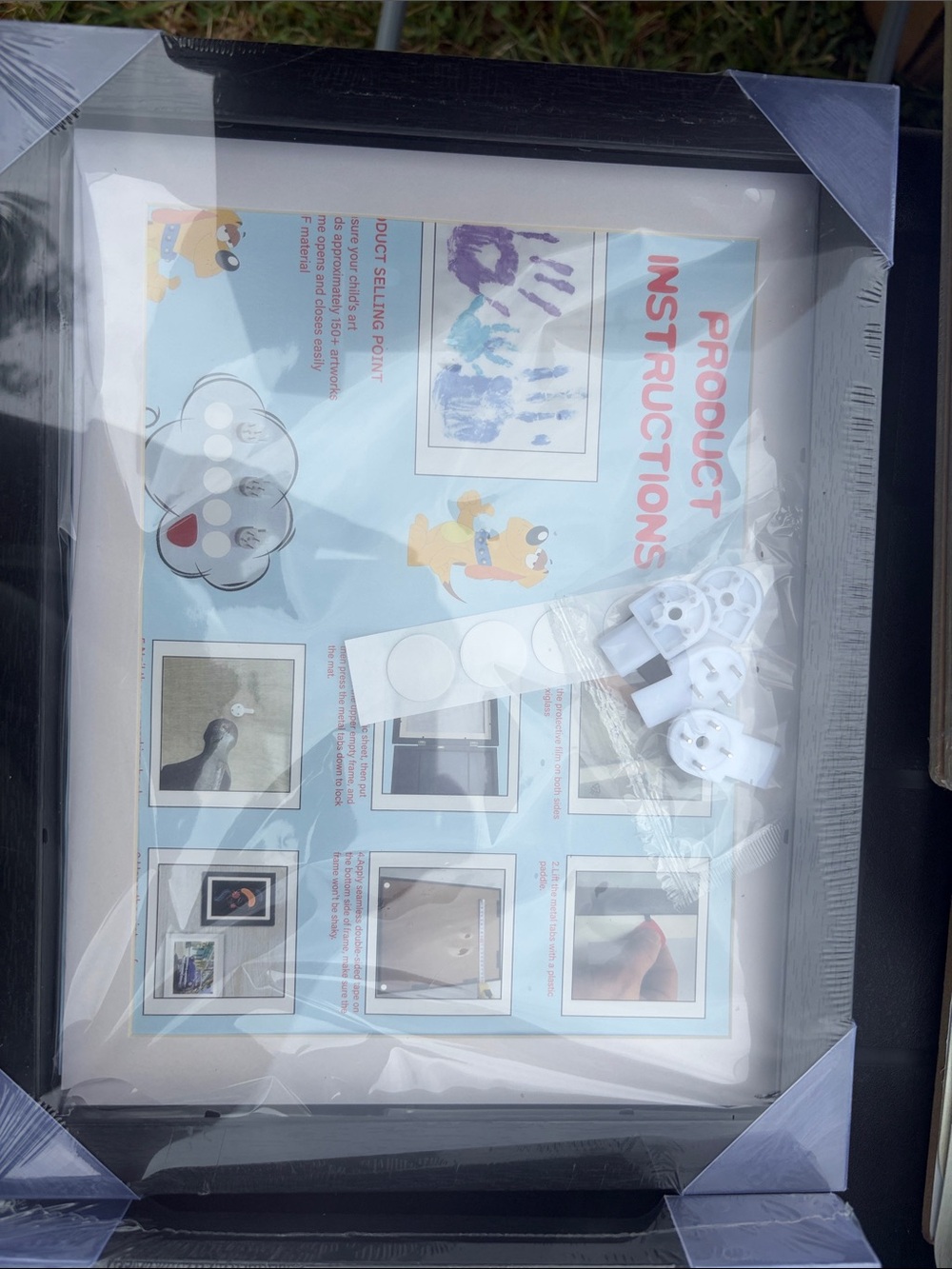Black Photo Frame with White Mat and Hanging Hardware